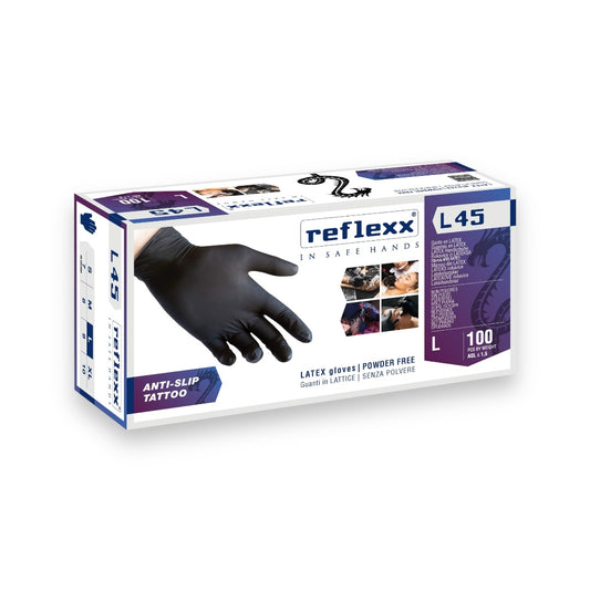 Powder Free Black Latex Gloves